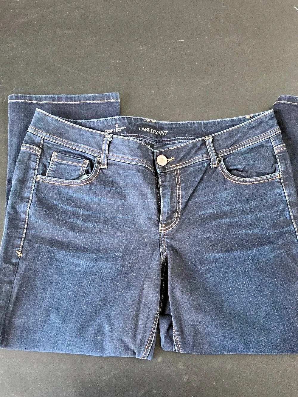 Lane Bryant Genius Fit Crop Jeans Blue Waist 18W
